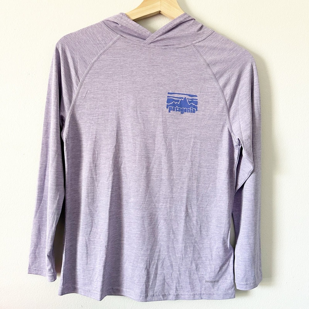 Patagonia Kids Girls Capilene Cool Daily Hoody Purple Pullover Large (12) NWT